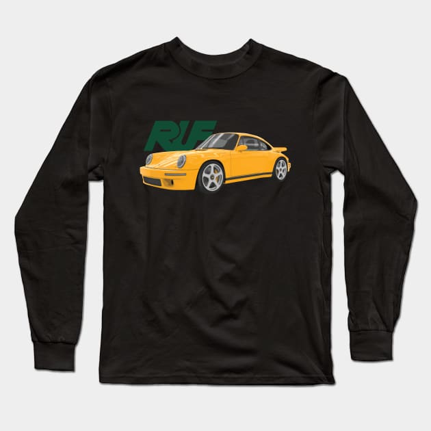 Ruf 911 CTR high performance sports car German automobile YELLOW BIRD Long Sleeve T-Shirt by cowtown_cowboy